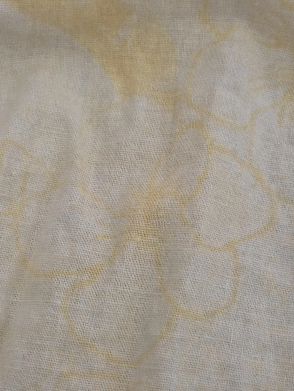 CJ Banks Plus Size 2X Yellow White Tropical Floral Linen Rayon Shirt Cottagecore